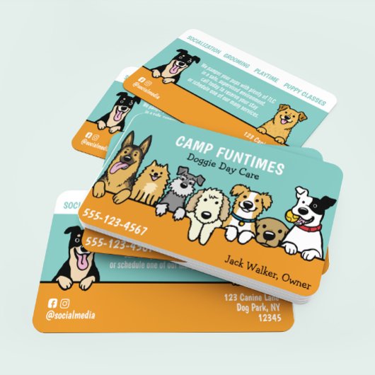 Dog Sitter Pet Zittende Cartoon Schattige gluren H Visitekaartje