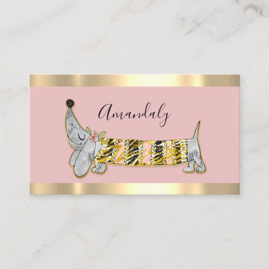 Dog Sitter Pet's Mode Boutique Care Roos Visitekaartje (Voorkant)