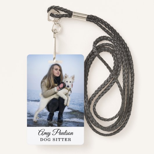 Dog Sitter Photo Pet Services Badge (Voorkant met draagriem)