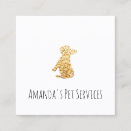 Dog Sitter Sitter Pet Service Groomply Gold Vierkante Visitekaartje