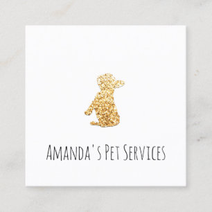Dog Sitter Sitter Pet Service Groomply Gold Vierkante Visitekaartje