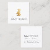 Dog Sitter Sitter Pet Service Groomply Gold Vierkante Visitekaartje (Voorkant / Achterkant)