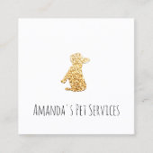 Dog Sitter Sitter Pet Service Groomply Gold Vierkante Visitekaartje (Voorkant)