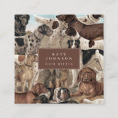 Dog Sitter Trainer Dierenverzorging Honden QR Code Vierkante Visitekaartje (Voorkant)