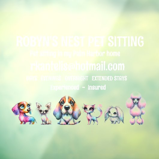 Dog Sitter Venster Cling Raamsticker (Vel 3)