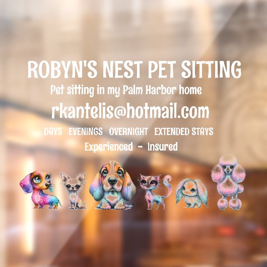 Dog Sitter Venster Cling Raamsticker (Vel 2)