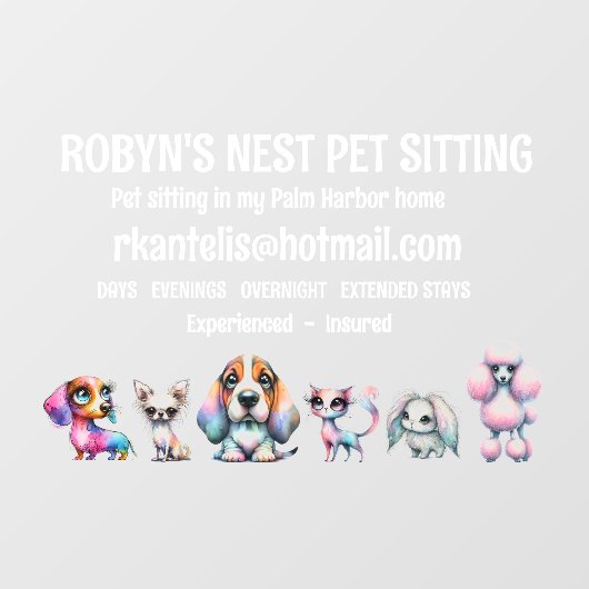 Dog Sitter Venster Cling Raamsticker (Vel)