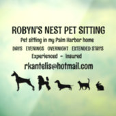 Dog Sitter Venster Cling Raamsticker (Vel 3)