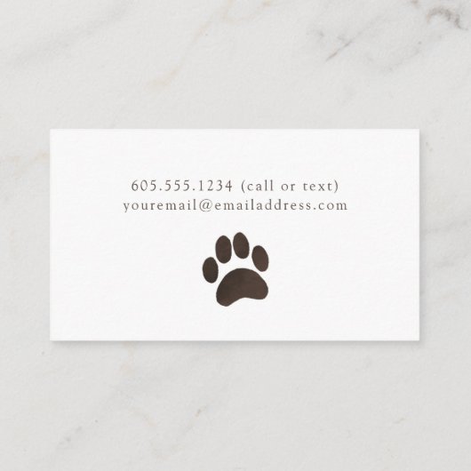 Dog Sitter Visitekaartje (Achterkant)