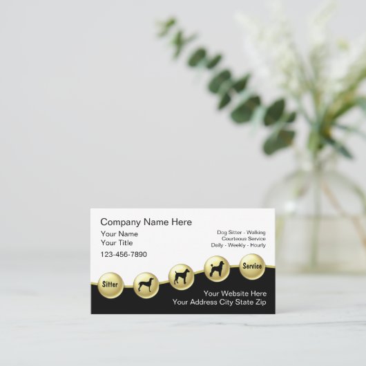 Dog Sitter Visitekaartjes (Staand voorkant)