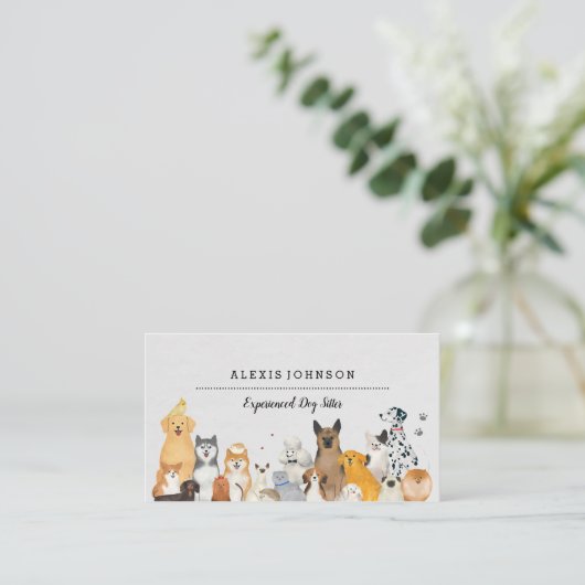 Dog Sitter Visitekaartjes (Staand voorkant)