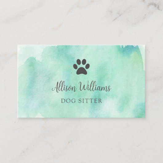 Dog Sitter Waterverf Visitekaartje (Voorkant)