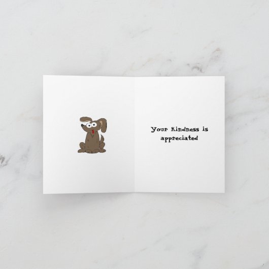 Dog Sitting Bedankkaart (Binnen)