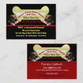 Dog Sitting Business Card-sjabloon Visitekaartje (Voorkant / Achterkant)