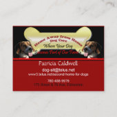 Dog Sitting Business Card-sjabloon Visitekaartje (Achterkant)