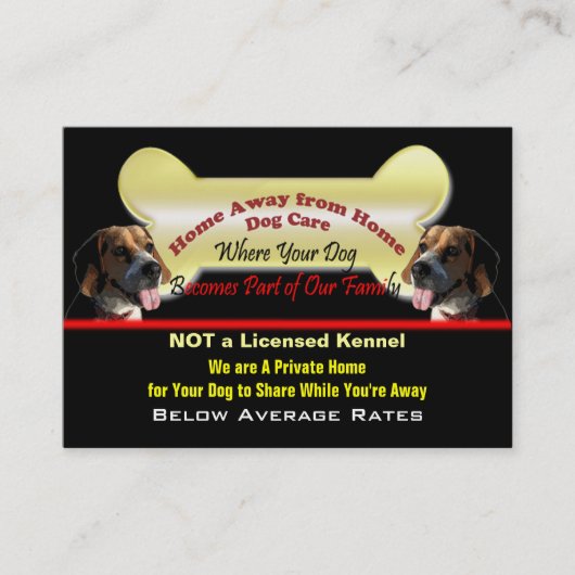 Dog Sitting Business Card-sjabloon Visitekaartje (Voorkant)