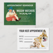 Dog Sitting Business Custom Appointcard Notitiekaartje (Voorkant / Achterkant)