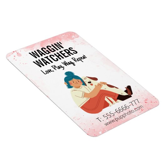 Dog Sitting Business Custom Magneet (Rechterzijde)