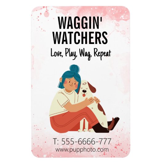Dog Sitting Business Custom Magneet (Verticaal)