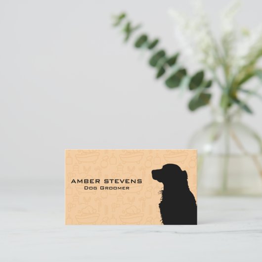 Dog Sitting | Doggie Bubble Bath Pattern Visitekaartje (Staand voorkant)