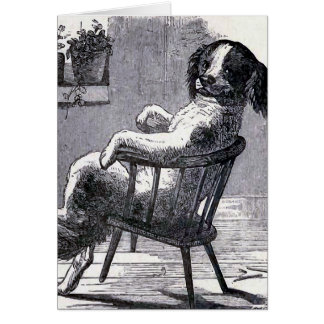 "Dog Sitting in a Stoel" Illustratie