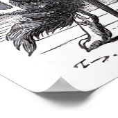 "Dog Sitting in a Stoel" Illustratie Poster (Hoek)