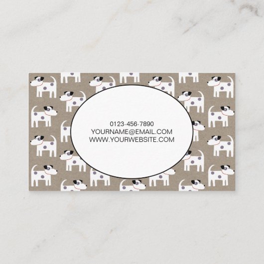 Dog Sitting Jack Russell Terrier Brown Paper Visitekaartje (Achterkant)