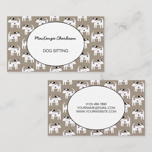 Dog Sitting Jack Russell Terrier Brown Paper Visitekaartje (Voorkant / Achterkant)