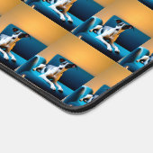 Dog sitting on a chair bureaumat (Hoek)