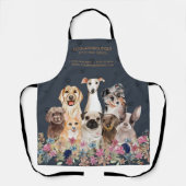 Dog Sitting Service Pet Groomer Navy Floral Schort (Voorkant)