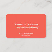 Dog Sitting Services Visitekaartje (Achterkant)