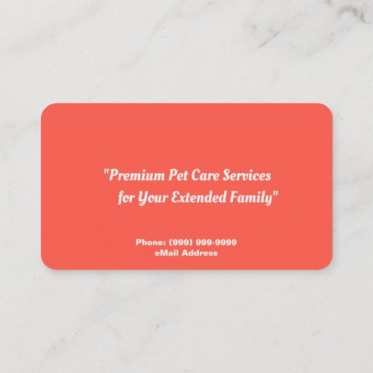 Dog Sitting Services Visitekaartje (Achterkant)