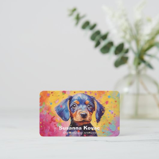 Dog Sitting Services Visitekaartje (Staand voorkant)