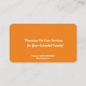 Dog Sitting Services Visitekaartje (Achterkant)