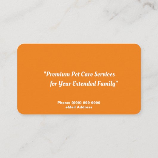 Dog Sitting Services Visitekaartje (Achterkant)