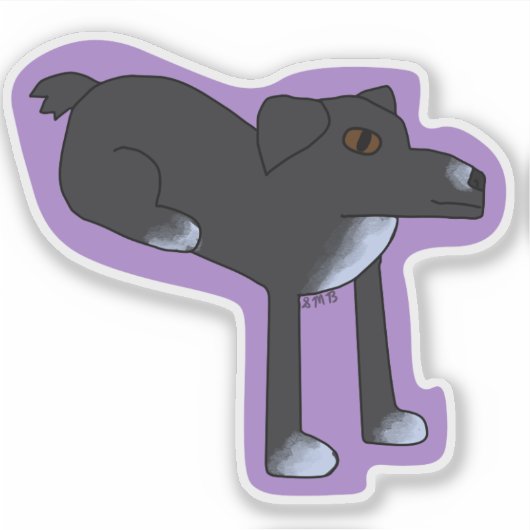 Dog Sitting Weird Sticker (Voorkant)