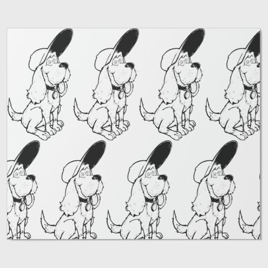 Dog Sketch Cadeaupapier (Vlak)
