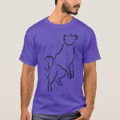 Dog Sketch meisje vriend T-shirt (Voorkant)