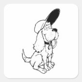 Dog Sketch Vierkante Sticker (Voorkant)