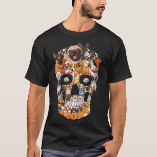 Dog Skull Dogs Paw Lover Halloween Dog Skelet T-shirt