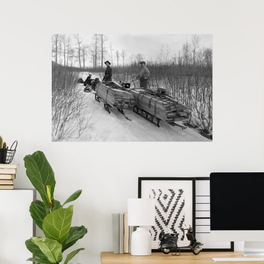 Dog Sled Delivery: 1900 Poster (Thuiskantoor)