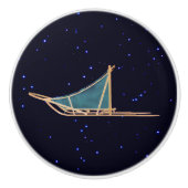 Dog Sled Keramische Knop (Voorkant)