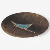 Dog Sled on Cariou Fur Papieren Bordje (Gekanteld)