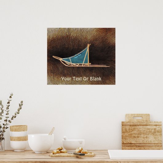 Dog Sled on Cariou Fur Poster (Keuken)