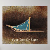 Dog Sled on Cariou Fur Poster (Voorkant)