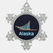 Dog Sled Tin Sneeuwvlok Ornament (Voorkant)