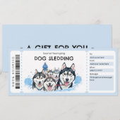 Dog Sledding Gift Certificate Kaart (Voorkant / Achterkant)