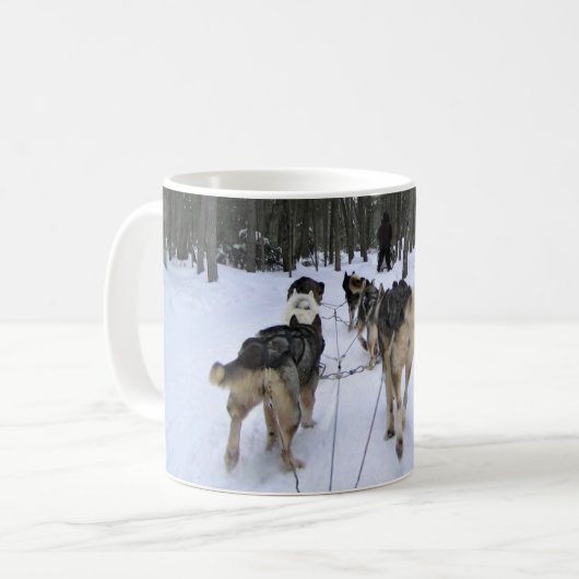 Dog Sledding in Quebec, Canada Koffiemok (Voorkant links)