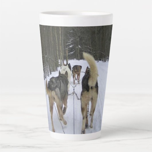 Dog Sledding in Quebec, Canada Latte Mok (Voorkant)