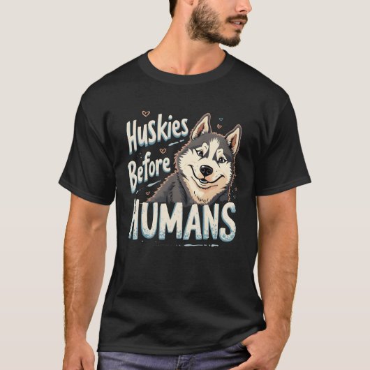 Dog Sledding Mushing Adventure Huskyeam Winterpret T-shirt (Voorkant)